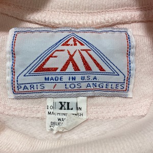 【LA EXIT】80s 90s USA製 スウェット トレーナー ワンポイント 刺繍ロゴ XL アメリカ古着