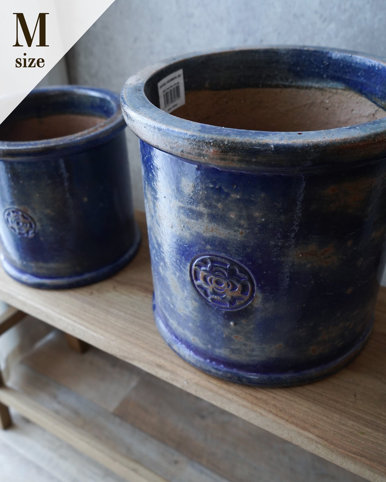 釉薬陶器】グロスシリンダー M ブルー φ29cm | アトリエ ヴィネット