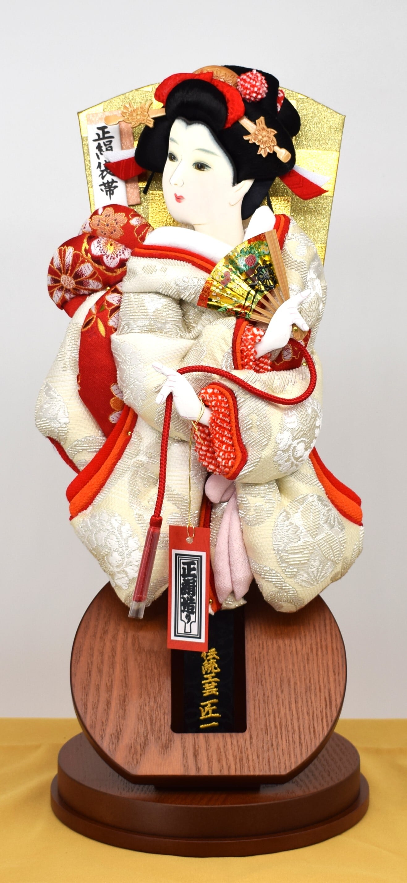 羽子板[正絹輪奈唐織] 出飾り台付 13号 | 鱗屋商店 (Urokoya Shoten Co