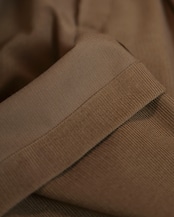 itochi - Wool & Cashmere Corduroy Tuck Slacks :Brown|先染め/尾州×遠州/裏地付き