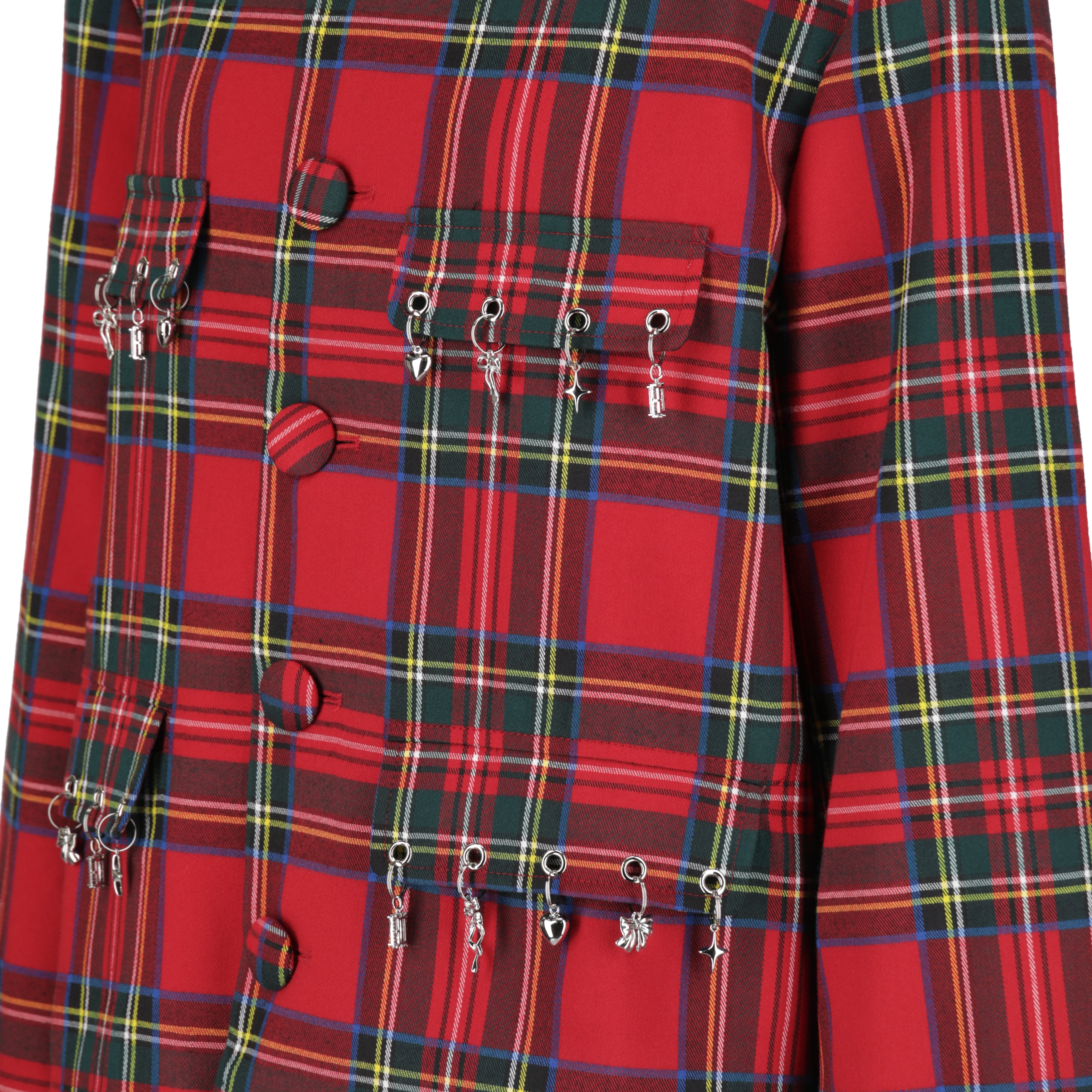 ノーカラーチャームジャケット　RED