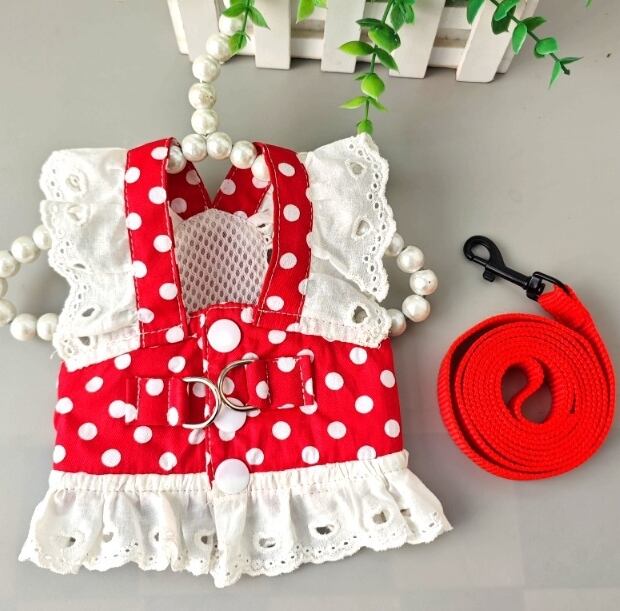 《予約》2101860 水玉ハーネス(リード付き)