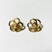 Vintage Modernist Gold Tone Metal Pirced Earrings