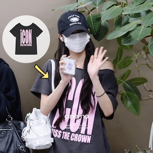 ★Hearts2Hearts ユハ 着用!【LARTIGENT】QUEEN ONE-SHOULDER T-SHIRT(CHARCOAL)