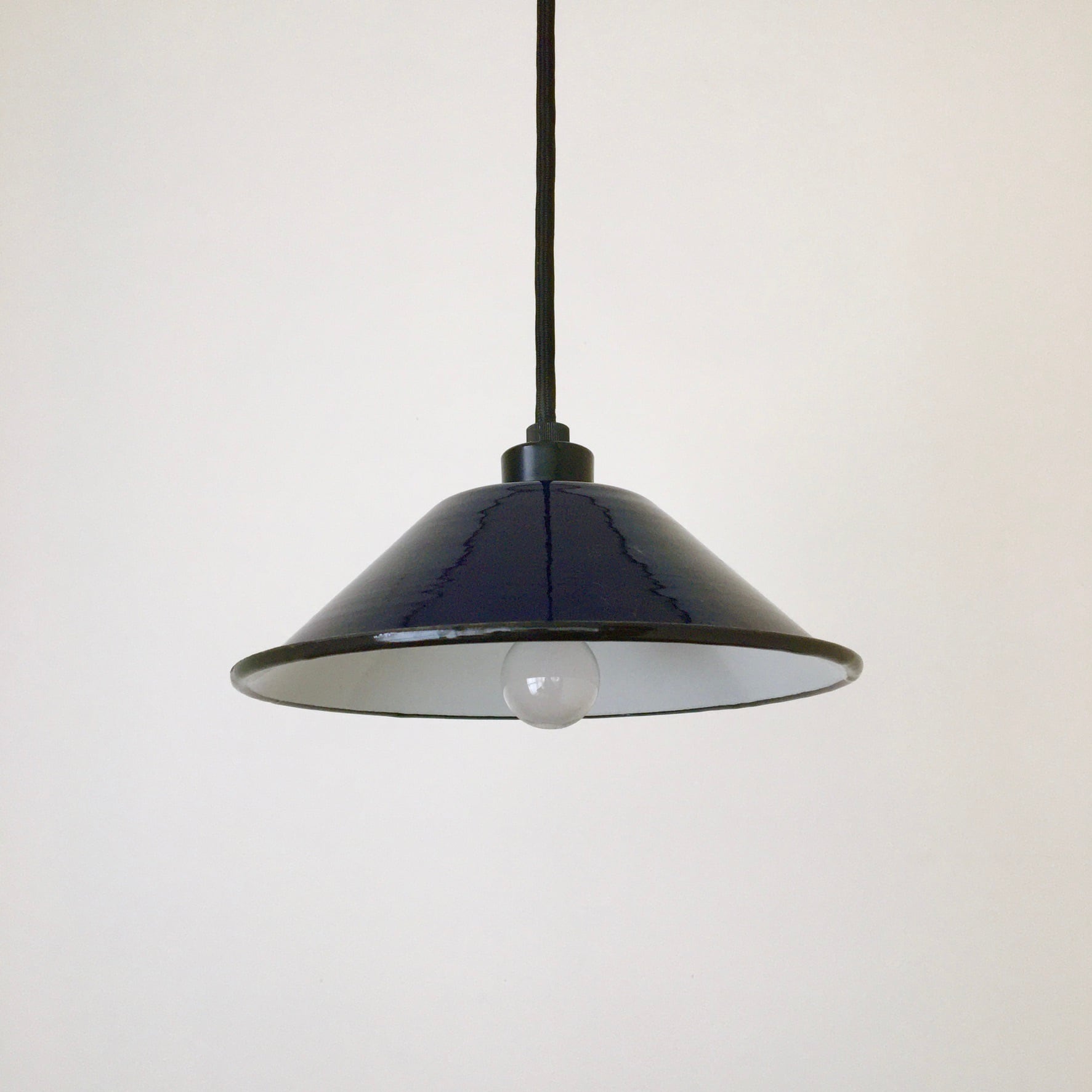 ホーロー ランプシェード ネイビーブルー｜Enamel Iron Lampshade Navy