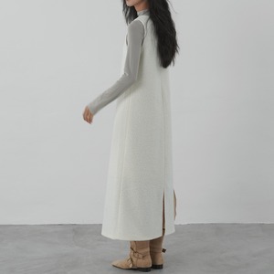 Fluffy Textured Sleeveless Dress T3747