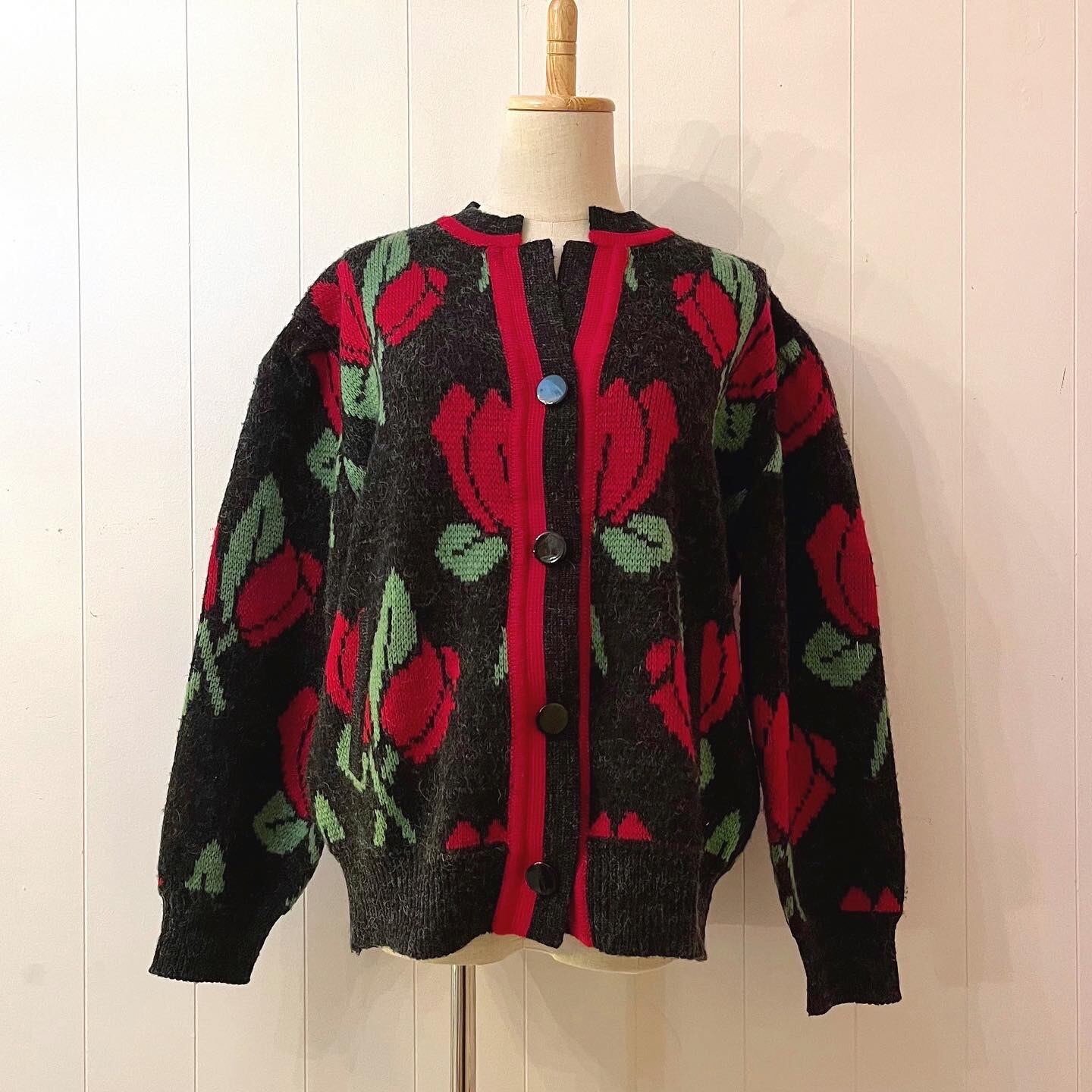 tulip jacquard knit cardigan