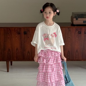 夏ネコ柄ゆったり半袖Tシャツ