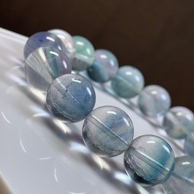 A45.ブルーグリーングラデーションフローライト・ブレスレット