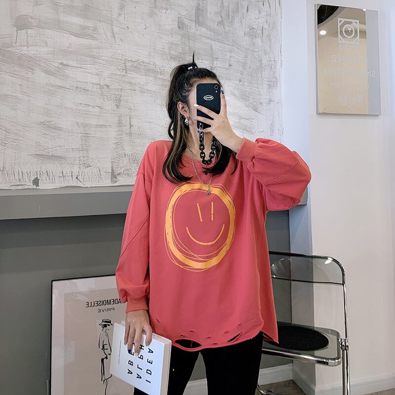 スタイルルーズセーター ポケット ロング 大きめサイズ ミックスインファッション57020685548