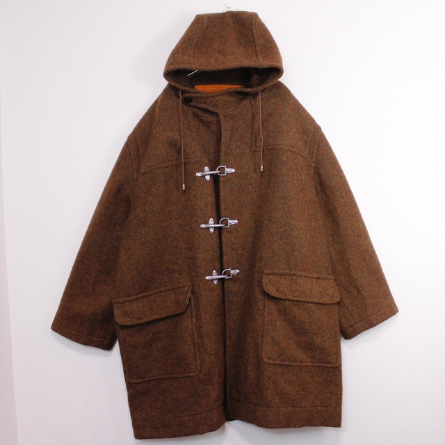 【act2】Melton Wool Fire Man Motif Brown Duffle Coat