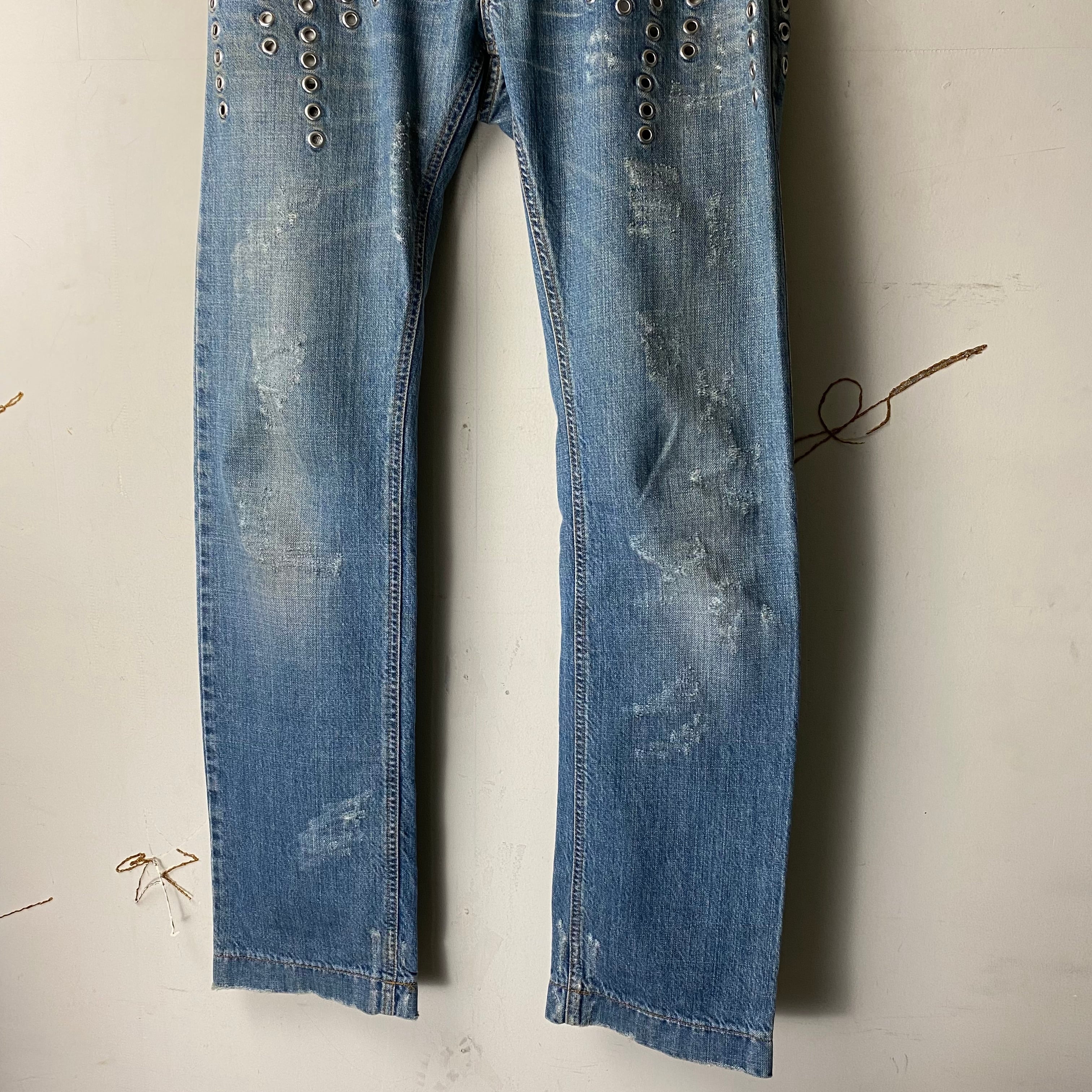 archive DOLCE&GABBANA grommets denim pants | NOIR ONLINE