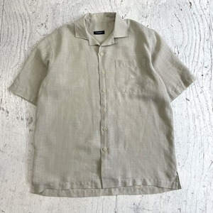 2000's Burberry linen open collar shirt #G013