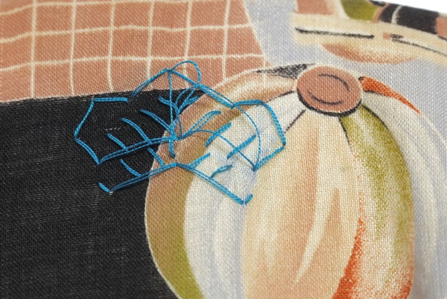 4289 こども着物 戦争柄 満州 戦艦 飛行機 背守り モスリン（ウール