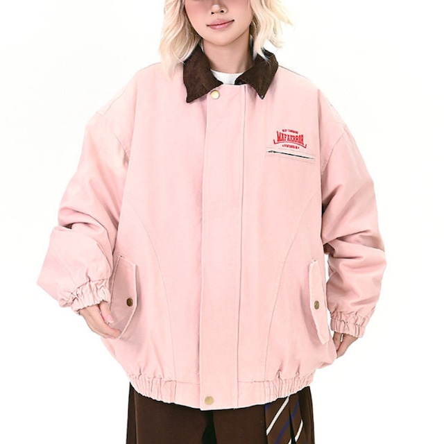 american casual back logo pink blouson　アメカジバックロゴピンクブルゾン　J1654