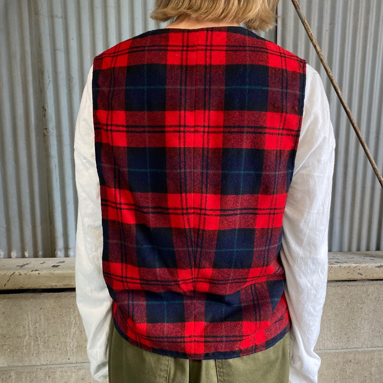 70年代 PENDLETON ペンドルトン チェック柄 ウールベスト ジレ メンズM 