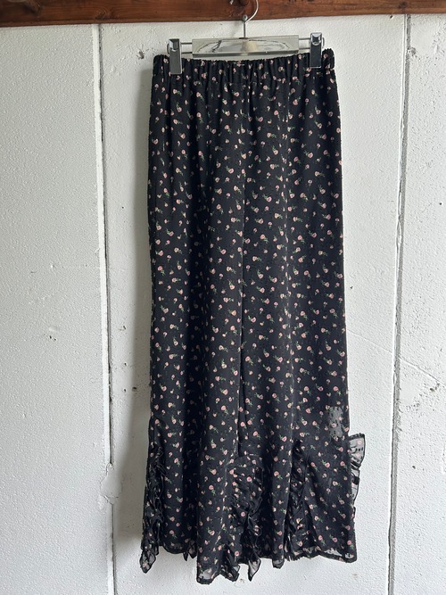 POI  flower jaquard frill pants