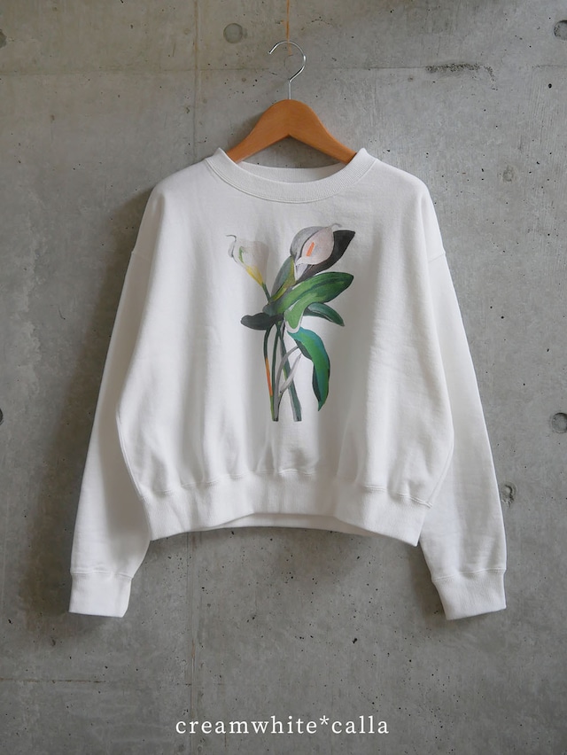 drawing print pullover creamwhite