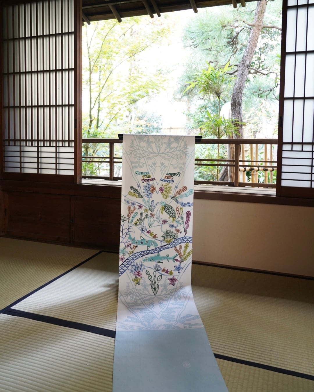 受注生産】九寸名古屋帯 きくちいま×栗山工房 コラボ「海フェス」 (全2