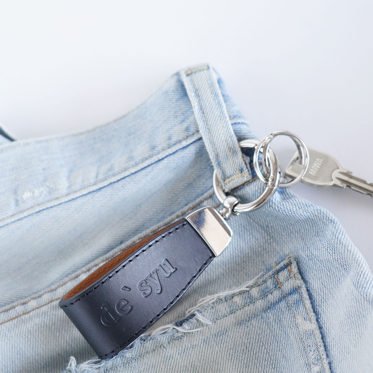 (送料無料)最高級イタリアンレザー キーホルダー ベーシック ・画像6