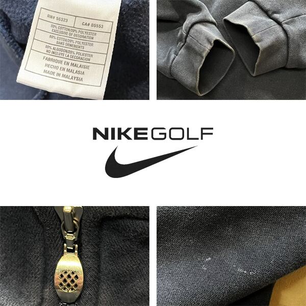 1点物◇ナイキNikeゴルフ紺ハーフジップスウェット古着メンズXXL