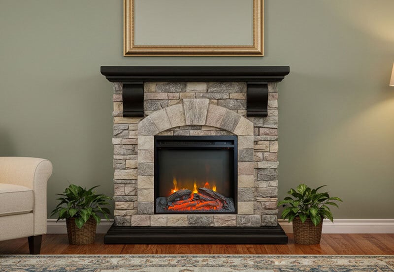 18インチ 電気暖炉 パイオニア Ⅱ ブラウンストーン 本体Sタイプ / ロイドグランデ / 送料、開梱・設置無料 / LLOYD GRANDE / ハイグレード電気暖炉シリーズ