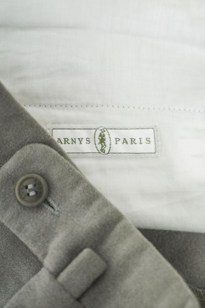 00's "ARNYS PARIS" Wool Moleskin 1-Tuck Slacks - "ARSENAL" Model Made by "BERNARD ZINS"