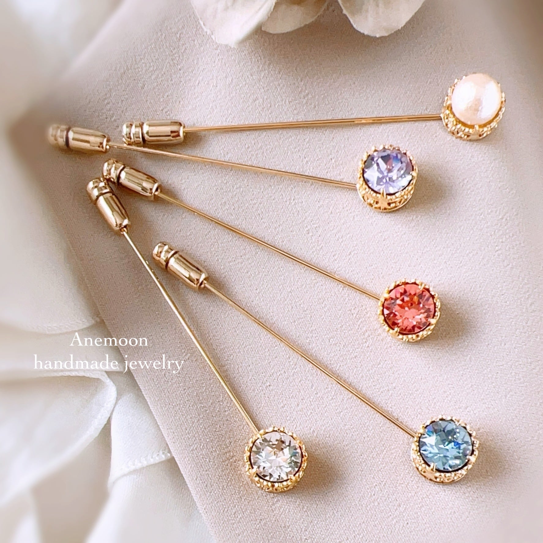 ✧₊⁎フルールドリスクラッシック飾りピン ハットピン ラペルピン 長さ