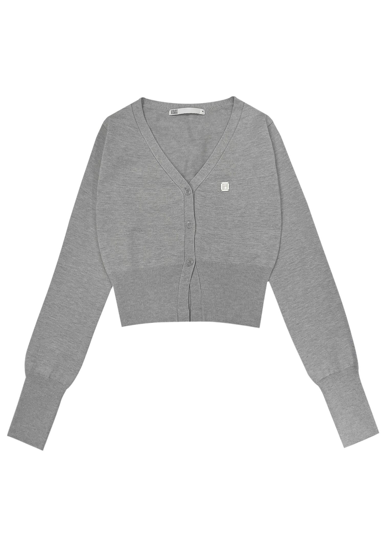 BOHEMIAN SEOUL] Y SYMBOL LONG SLEEVE CARDIGAN, GRAY 正規品 韓国