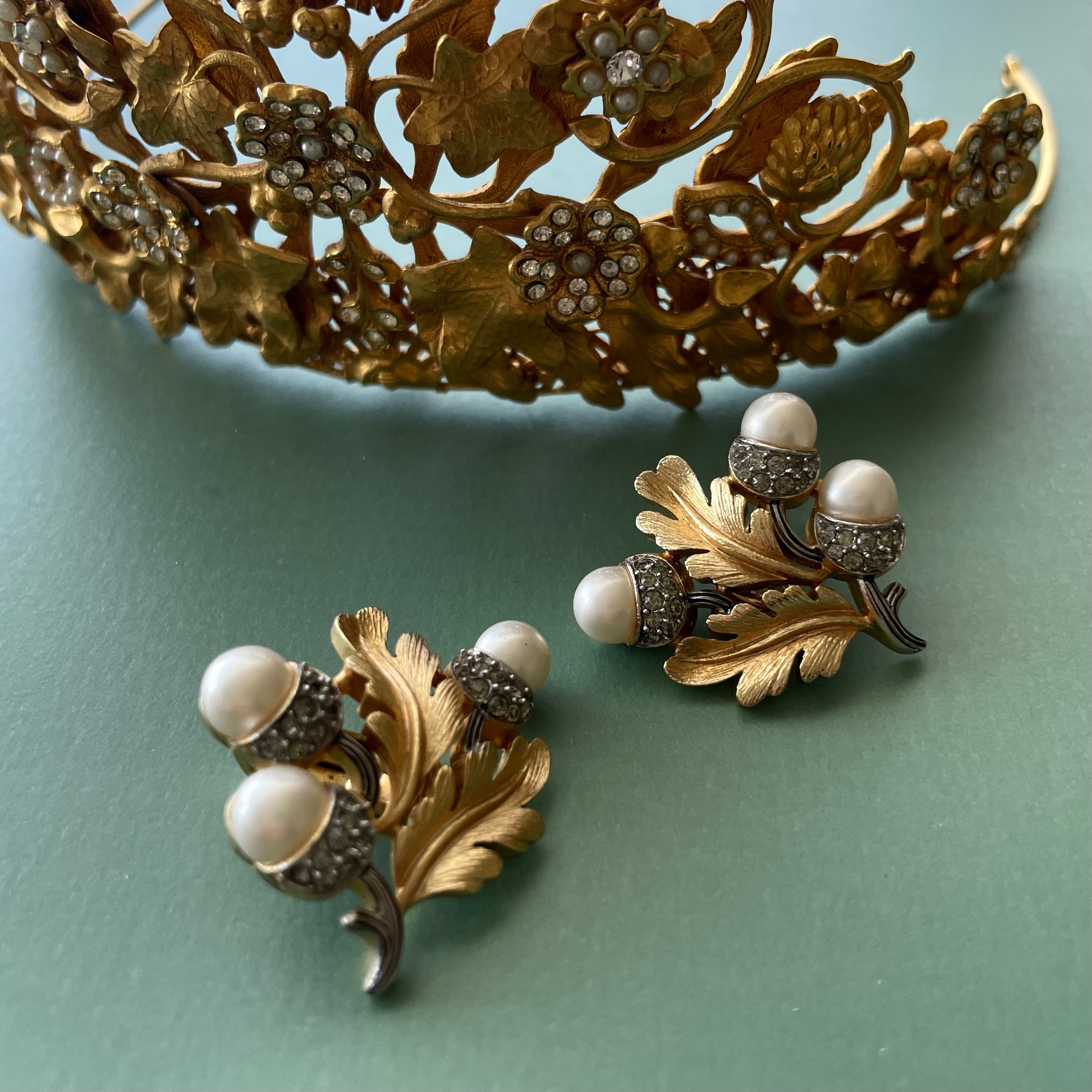 レンタル・アンティークティアラ tm03【ティアラ&イヤリングセット