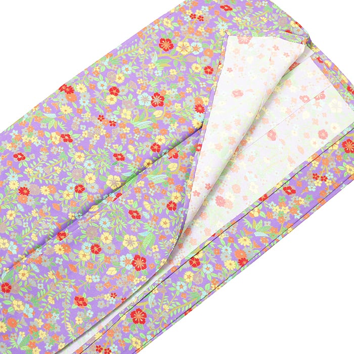 単衣小紋 洗える着物 モダン レトロ 小花 紫 カラフル かわいい きもの