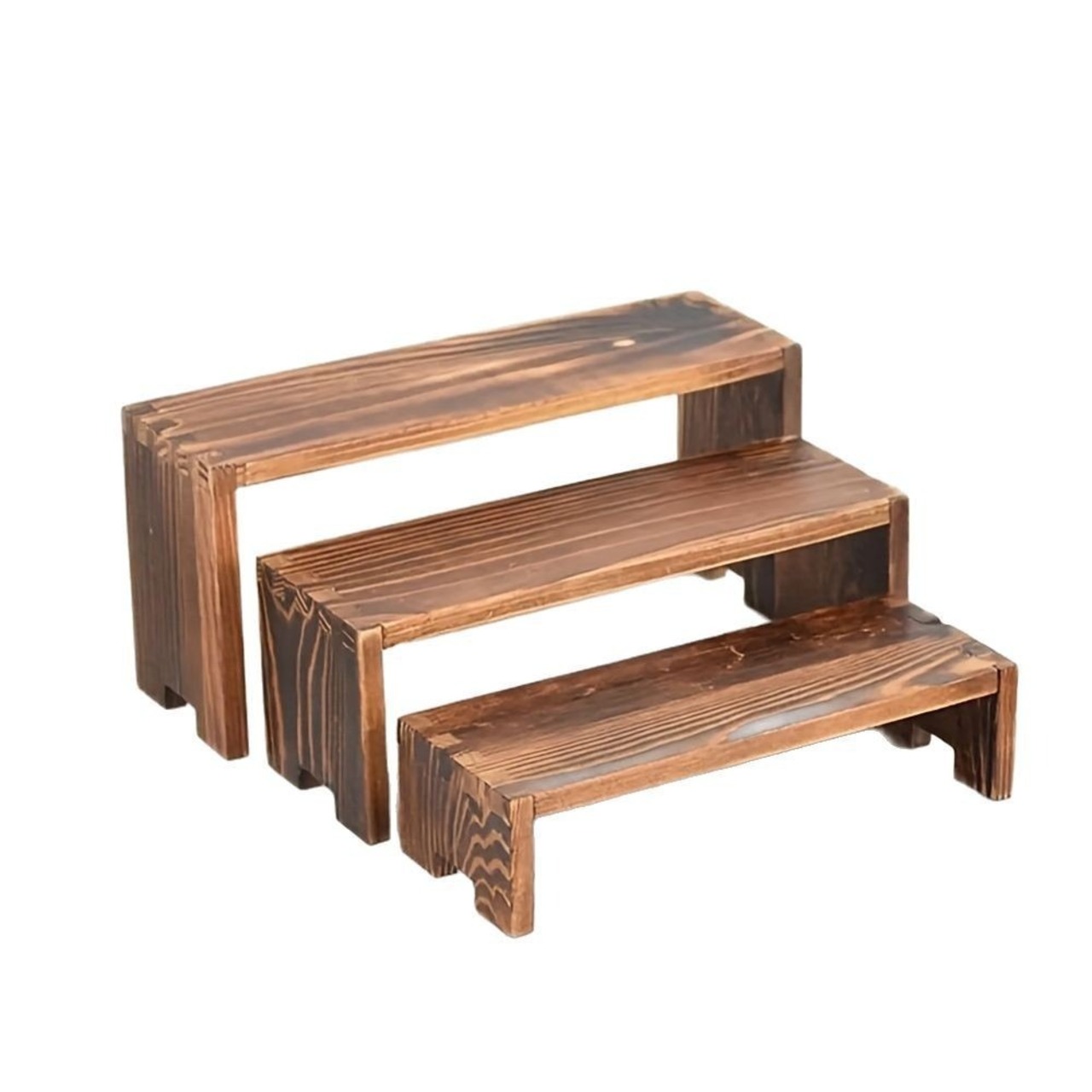 【木製 インテリア ディスプレイラック】3サイズ１セット 無垢材 コスメ スキンケア 香水 フィギュア アクリルスタンド アクスタ 観葉植物 文房具 多目的  多機能 オタ活 モダン