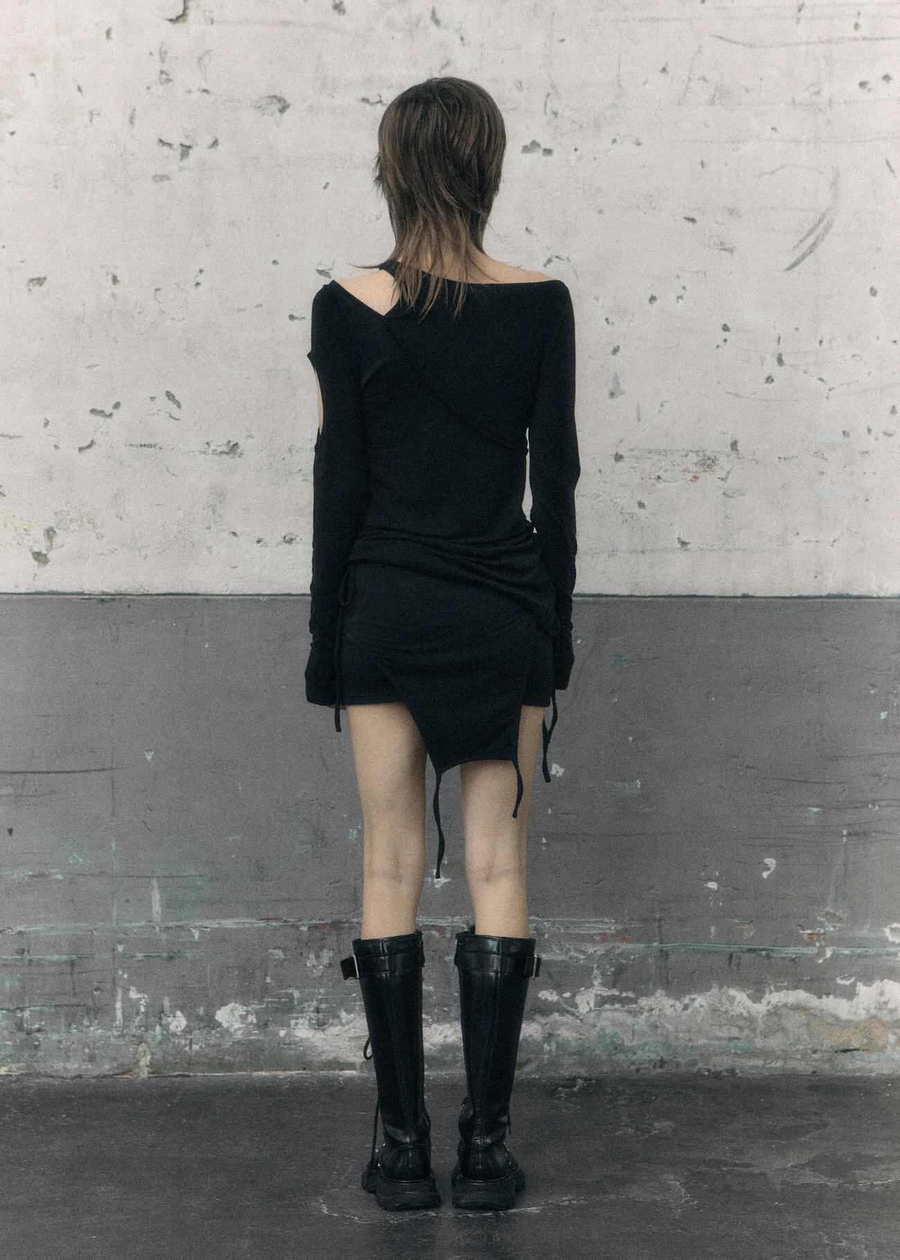 BOHEMIAN SEOUL] CURVED LAYERED SKIRT, BLACK 正規品 韓国ブランド