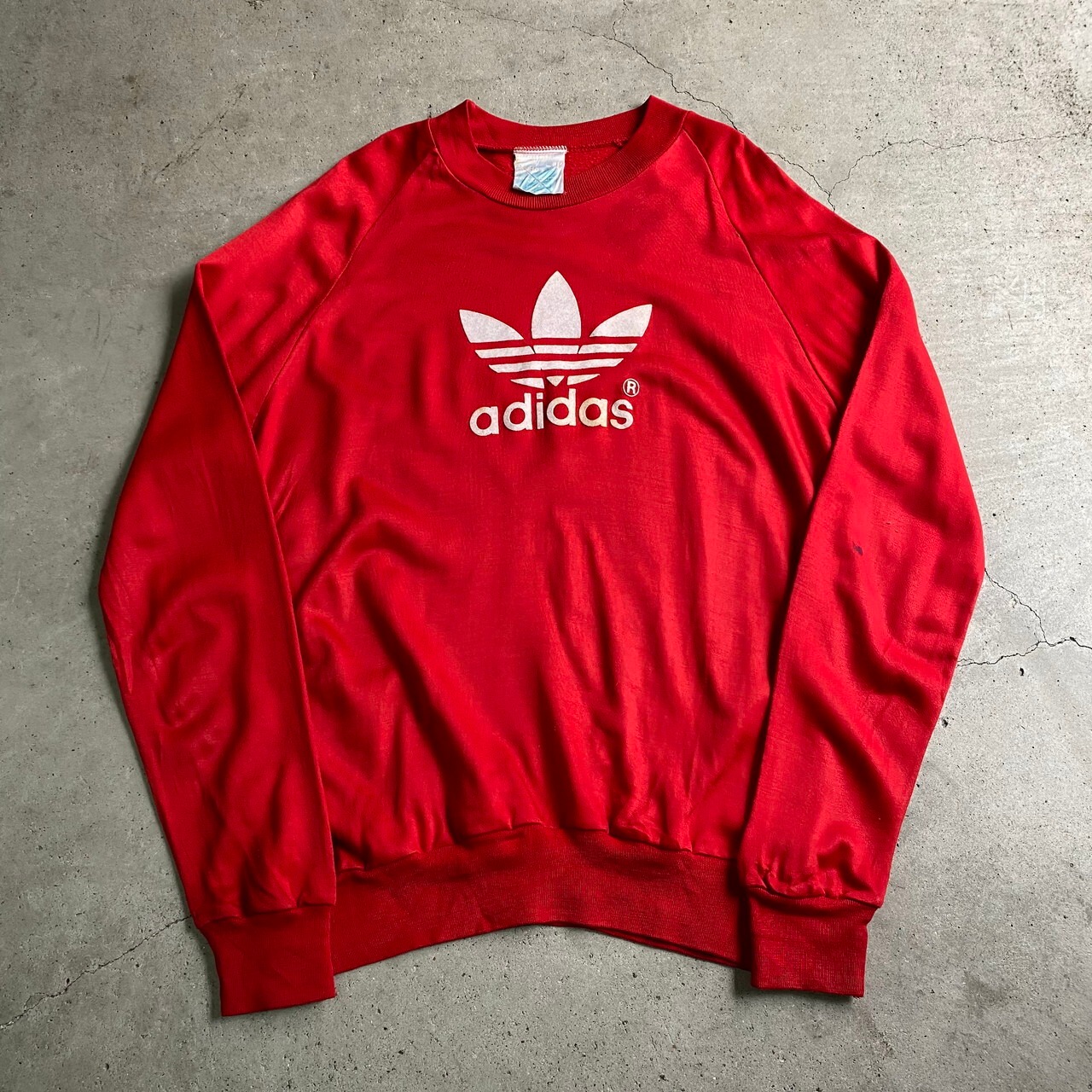 80年代 アディダス adidas プルオーバー スウェットシャツ フロッキー 