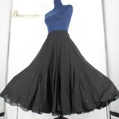 社交ダンス 衣装 スタンダード スカート レッスンウェア 女性用 オールシーズン 黒 DanceFashionPier ブラック系 ラインストーン スカート レディース ダンスウェア ポリエステル レッスン用 ストレッチ リッチ ブラック コーディネート おしゃれ フェミニン 大人 ステージ衣装 結婚式 パーティー用 おすすめ