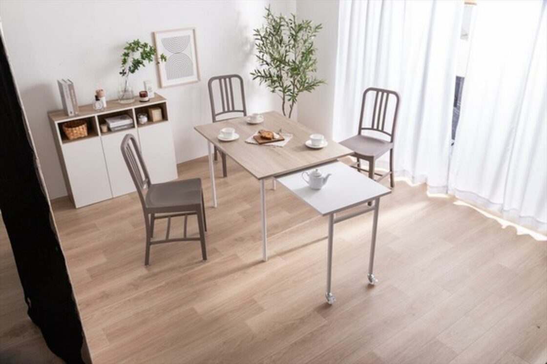 幅110~194cm Libre 伸縮スライド式ダイニングテーブル長方形 / 家具  