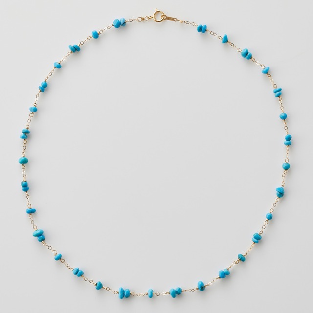 爽やかなブルー！ターコイズ眼鏡留め ネックレス K14GF ne1215