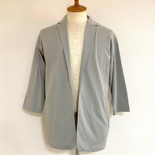 Ice Summer Button-less Tailored Cardigan　Gray