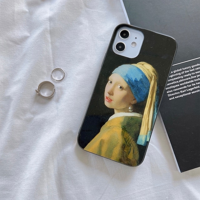 Het meisje met de parel design glass iphone case