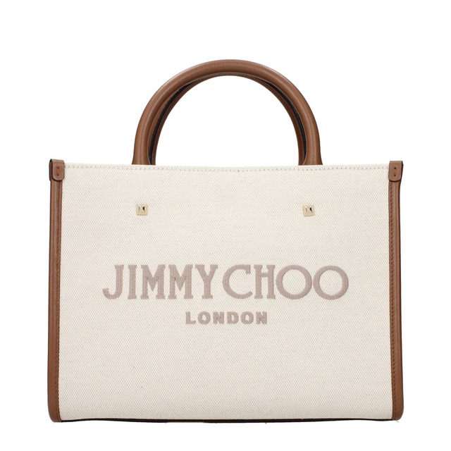 【新品】JIMMY CHOO ジミーチュウ レディース ハンドバッグ ファブリック ベージュ AVENUESTOTELJJNATURALTAUPEDARKTANLIGHTG
