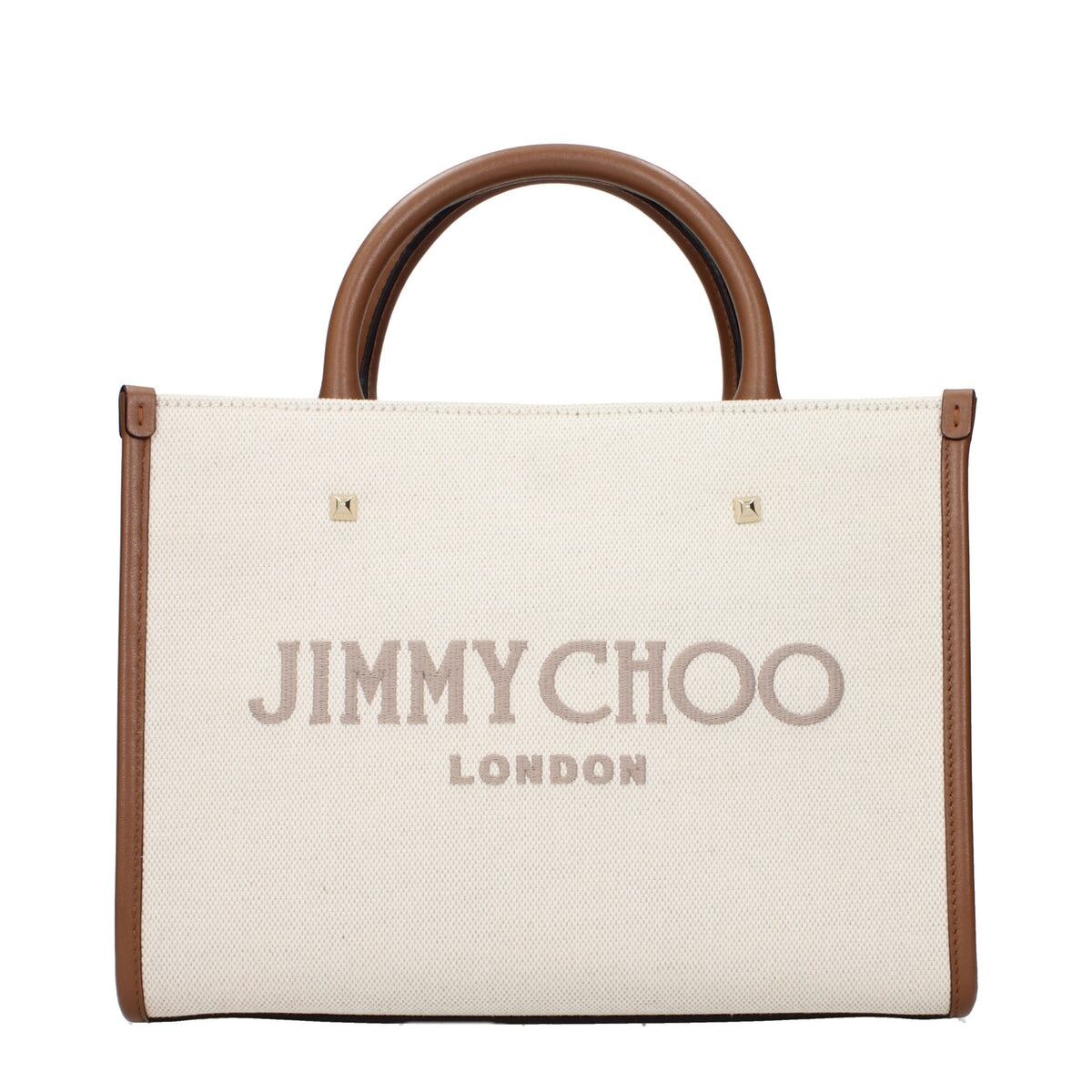 【新品】JIMMY CHOO ジミーチュウ レディース ハンドバッグ ファブリック ベージュ AVENUESTOTELJJNATURALTAUPEDARKTANLIGHTG