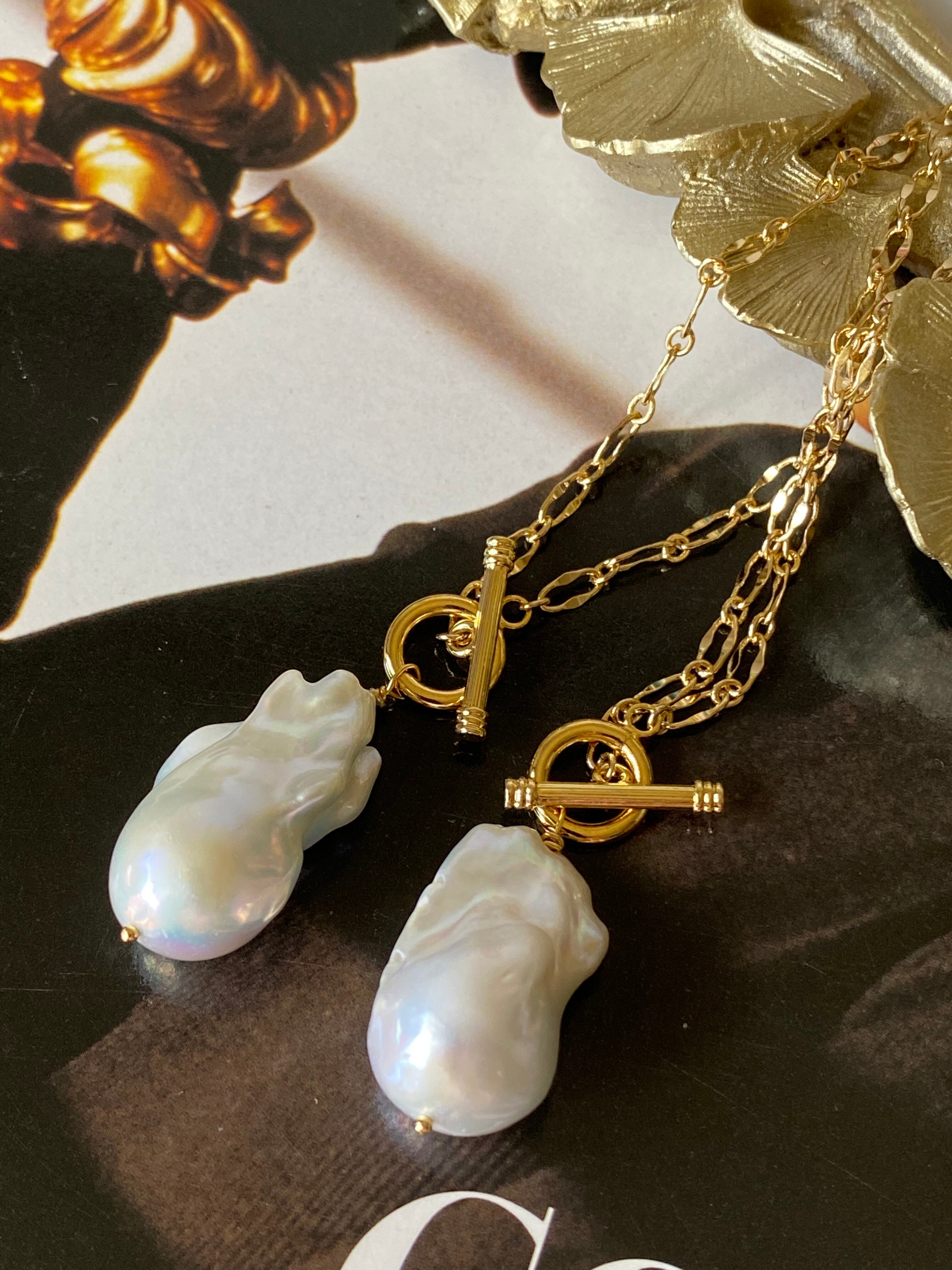 バロックパール ネックレス (胸辺りまで65cm)