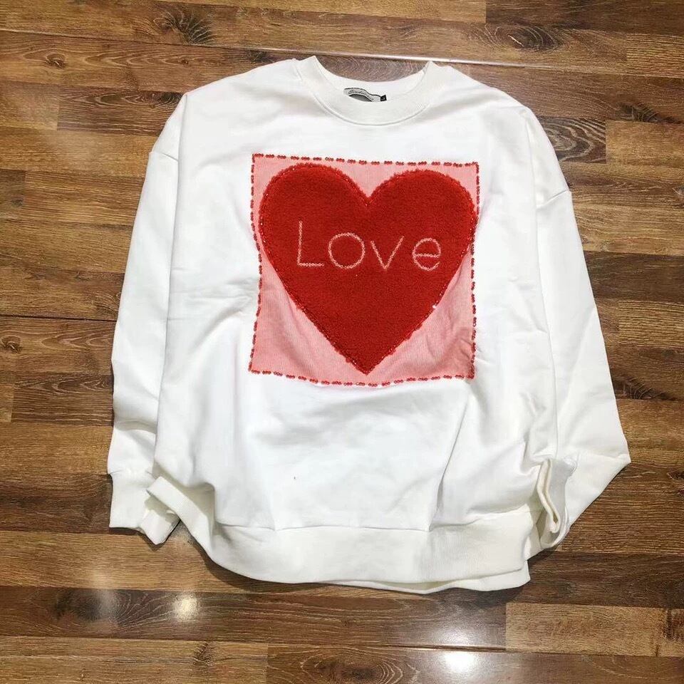 3カラー】【白長袖有】トップス Tシャツ ピンク ホワイト 白 ハート