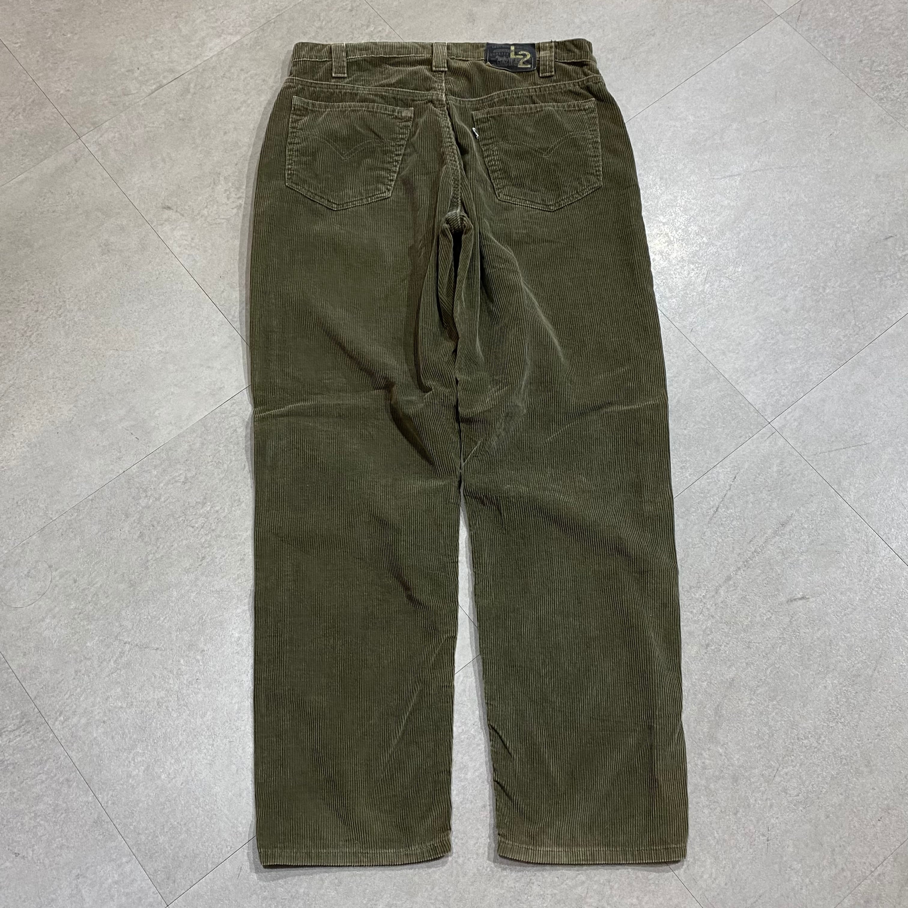 90年代 size：W34 L32【 Levi's L2 】リーバイス L2 コーデュロイパンツ 細畝 カーキ 古着 古着屋 高円寺 ビンテージ