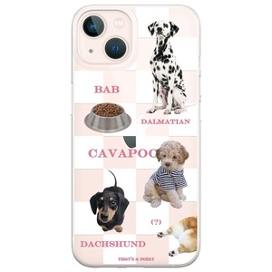 【that's a point】check dogs, white pattern / iphone スマホ ケース カバー  ジェリー ソフト ハード  韓国 雑貨