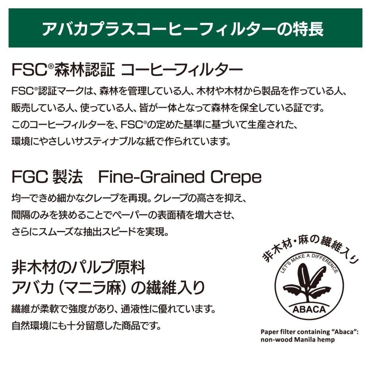 アバカプラス〈2～4杯用〉100枚入り