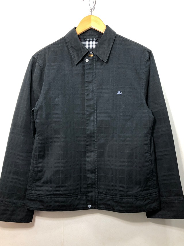 031191 BURBERRY BLACK LABEL チェック ジップ ジャケット L ブラック 