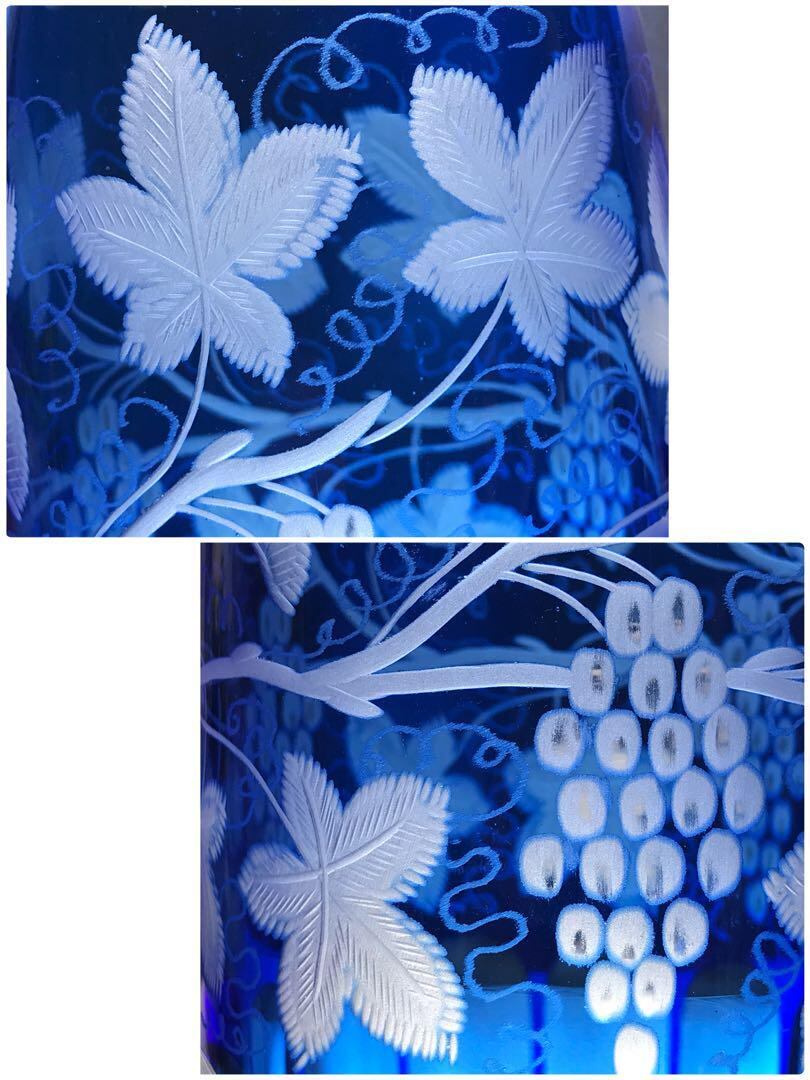 見事に美しいオールドバカラBACCARAT赤色被せワイン用カラフェ葡萄文