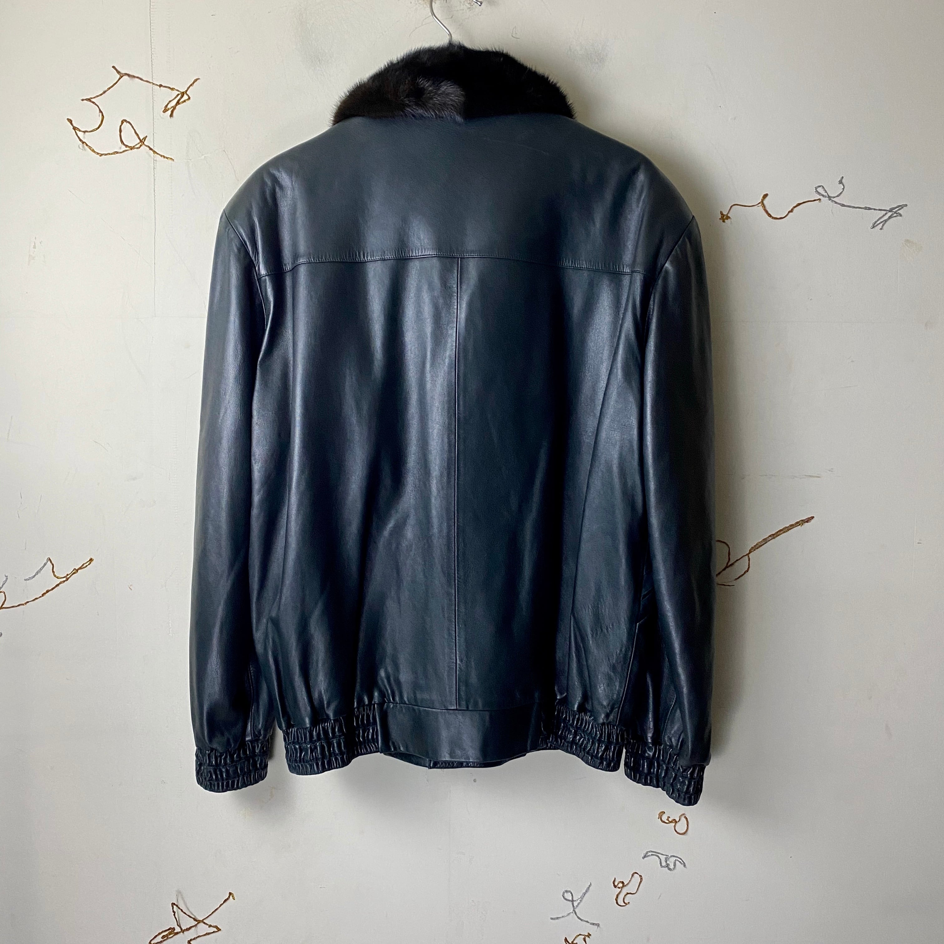 ZILLI switching leather blouson with fur | NOIR ONLINE