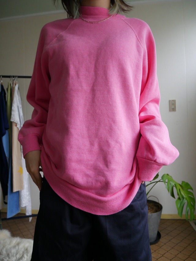 80s-90s Tultex Ultra Fleece Solid Raglan Sweat hot pink